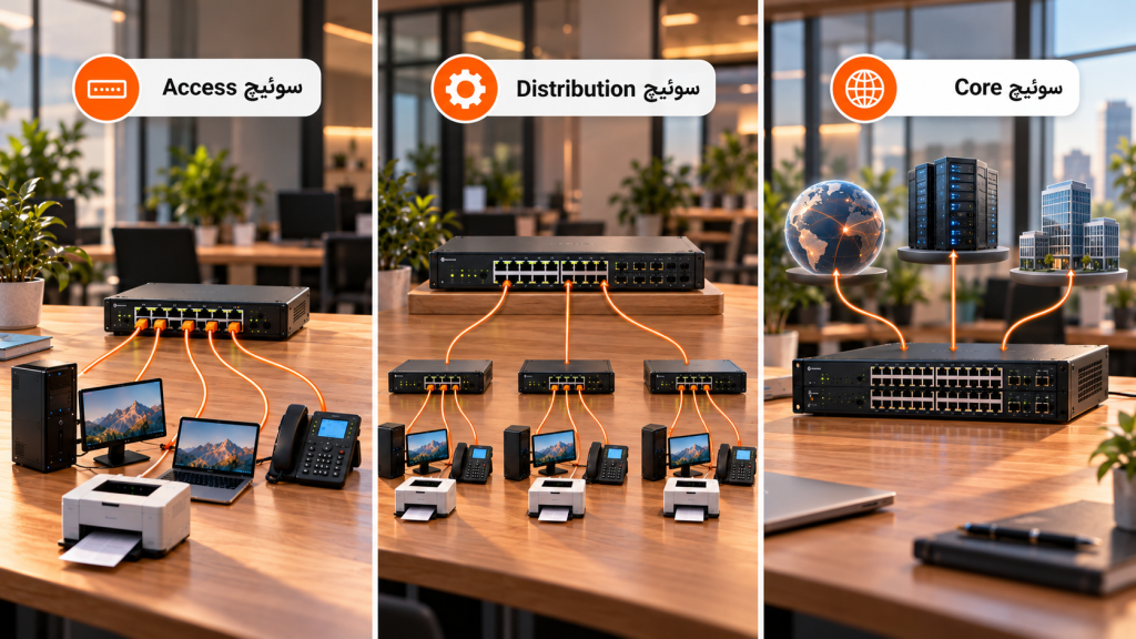 Three Tier Network Switch Infographic
